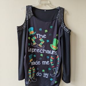 St Patrick's Day cold shoulder tunic